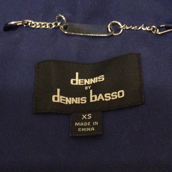 Dennis by Dennis Basso Navy Blue Coat with Hoodie - Picture 3 of 13